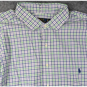 Polo Ralph Lauren Button Up Shirt Mens 3XB Plaid Check Cotton Preppy Classic